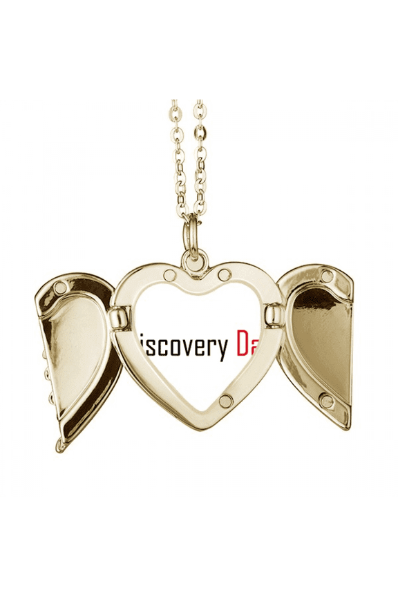 Celebrate Canada Discovery Day Blessing Folded Wings Peach Heart Pendant Necklace
