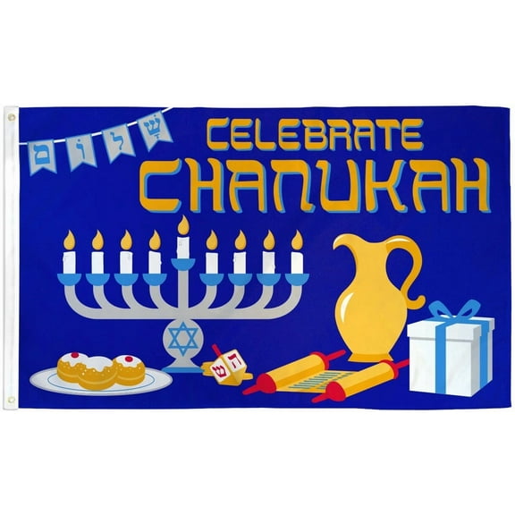 Celebrate Chanukah Flag 3X5Ft Poly Jewish Holiday Jew Festival Home Decor Flag