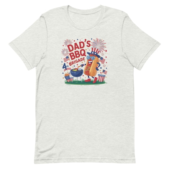 Celebrate Dad's BBQ Brigade with Patriotic Shirt (Ash, XL)