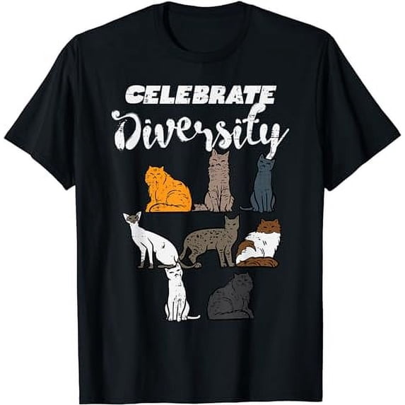 Celebrate Diversity Cat Breeds Cute Pet Owner Men Women Kids T-Shirt