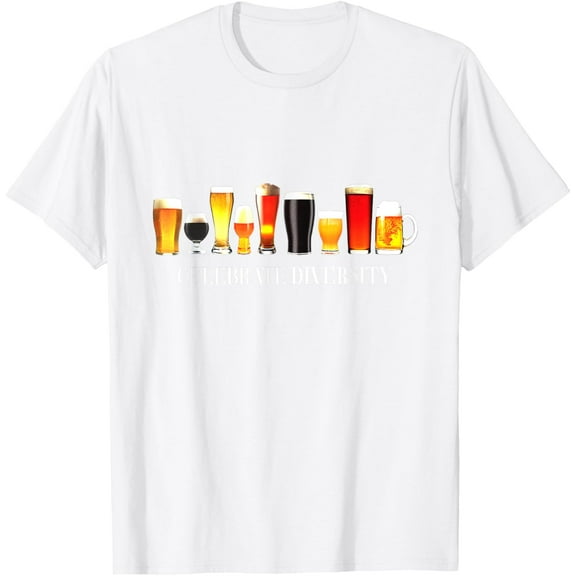 Celebrate Diversity Craft Beer DrinkingT-ShirtMen's and women's pure cotton short-sleeved shirts