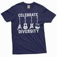 thumbnail image 1 of Celebrate Diversity Guitar Shirt Music Lover Gift for Guitarist Shirt Electric Guitar Player tee (Large Navy Blue), 1 of 7
