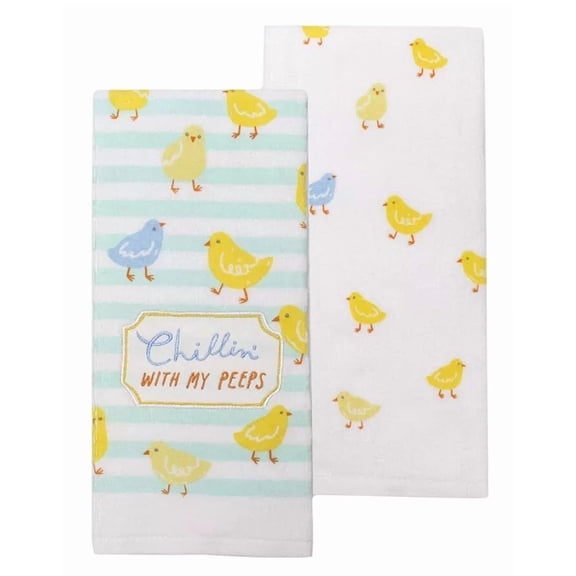 Celebrate Easter Together Chillin' With My Peeps Kitchen Towels 2-Pk. Cotton