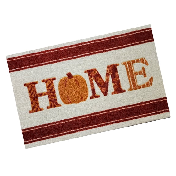 Celebrate Fall Printed Accent Rug Home Pumpkin Design 19.5" x 30" Nonskid Back Entryway