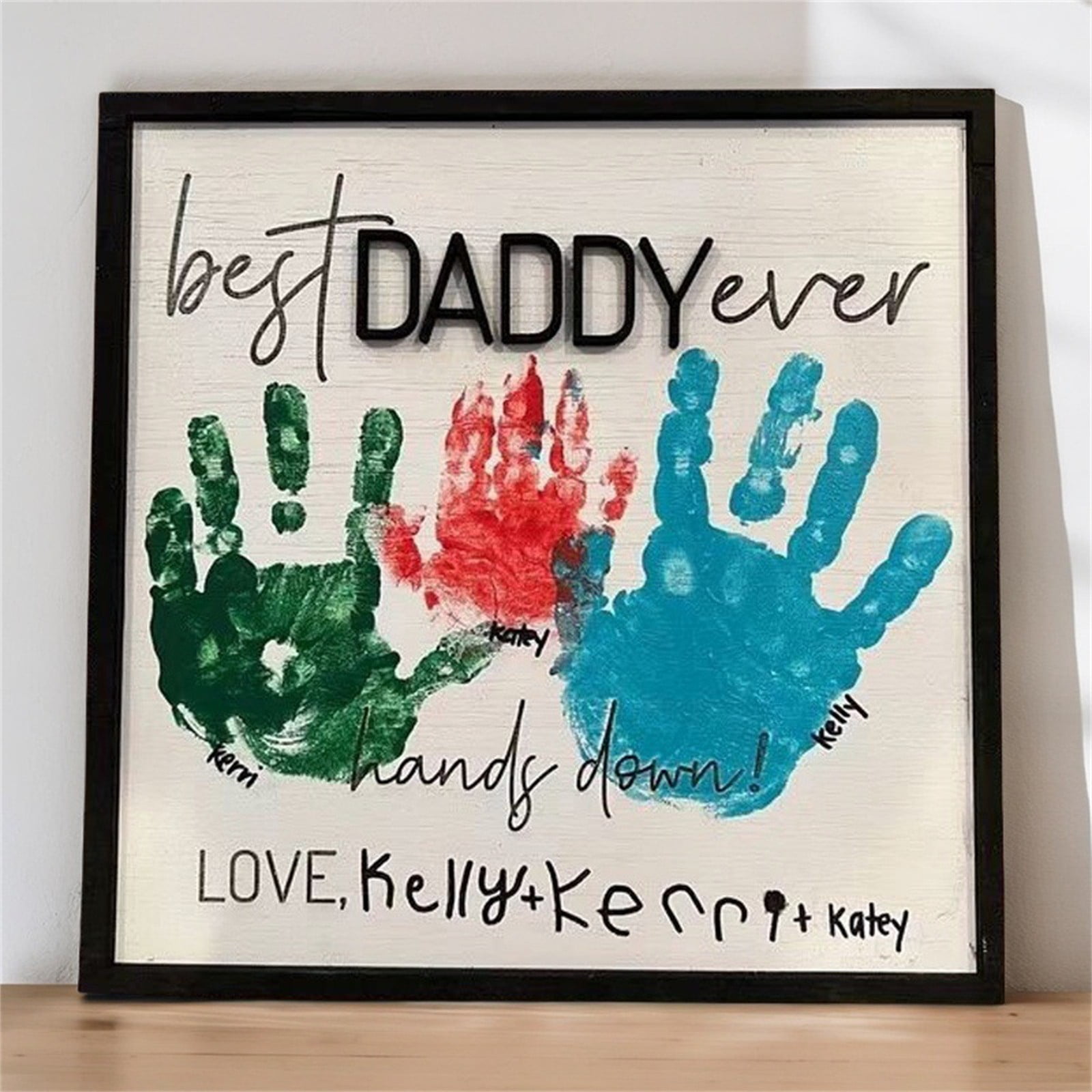Celebrate [Father'S Day Exclusive] Diy Wooden Handprint Signs Creative ...