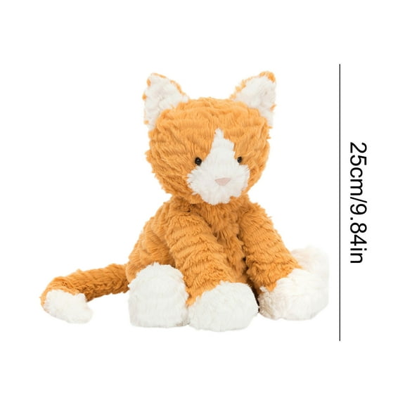 Celebrate Halloween with Fuddlewuddle Ginger Cat Plush Toys Super Soft & Huggable Stuffed Animal 9.84 Inch Fall Plush Christmas Birthday Gifts for Kids Boys Girls