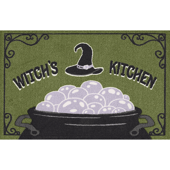 Celebrate Halloween Witch's Kitchen Rug, 19.5 x 30 inches, Polyester with Latex Back