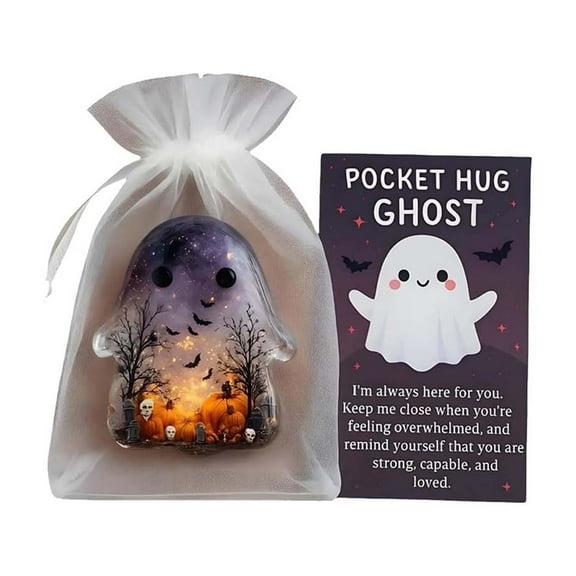 Celebrate Halloween with Pocket Hug Ghost, Pocket Comfort Ghosts Small Keepsake, Positive Token Halloween Decoration