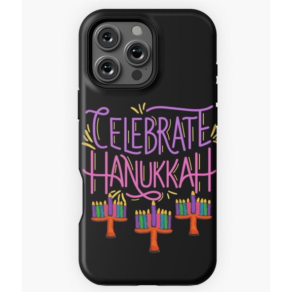 Celebrate Hanukkah Menorah Gift Phone Case for iPhone 16 15 14 13 12 11 Pro Max