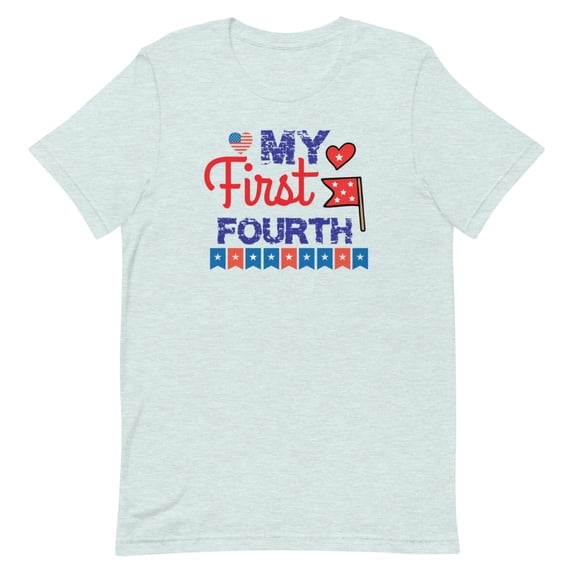 Celebrate Independence Day with Patriotic Style Shirt (Heather Prism Ice Blue, 4XL)