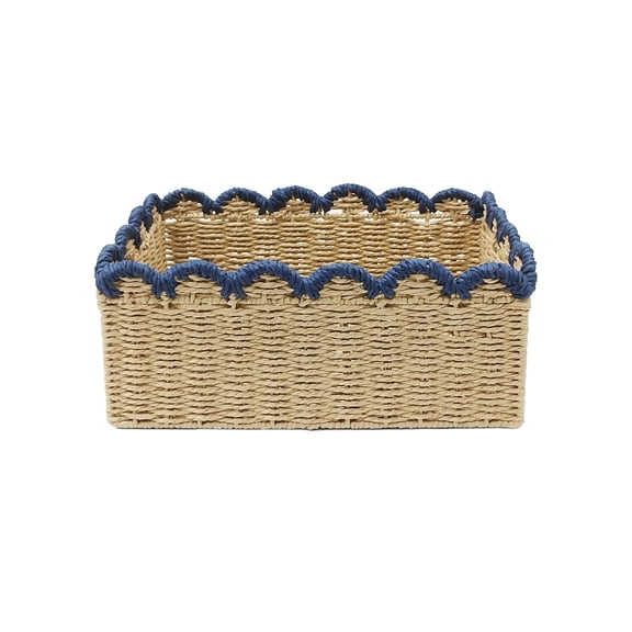 Celebrate It 14.75" Blue Scalloped Rim Basket , Red, White, & Blue Party Supplies and Decorations for Memorial Day, Independence Day