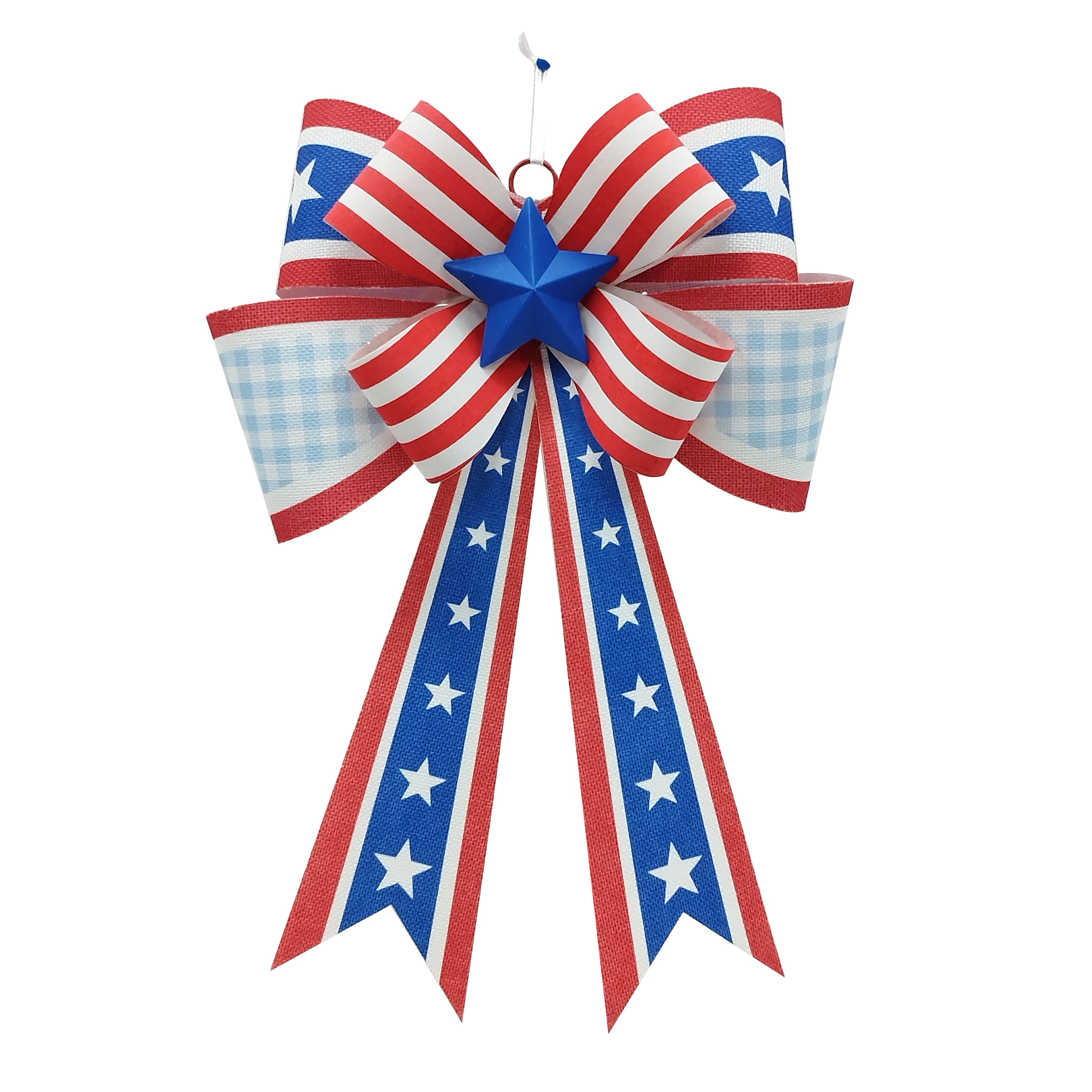 Celebrate It 16.5" Stars & Stripes Bow Wall Decor , Red, White, & Blue Party Supplies and Decorations for Memorial Day, Independence Day