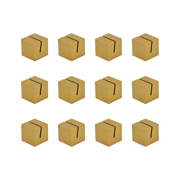 Celebrate It Block Place Card Holders, Modern Tabletop Sign and Number Support, Gold, 1", 6 Packs (72 Total Count)