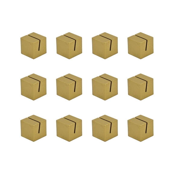 Celebrate It Block Place Card Holders, Modern Tabletop Sign and Number Support, Gold, 1", 6 Packs (72 Total Count)