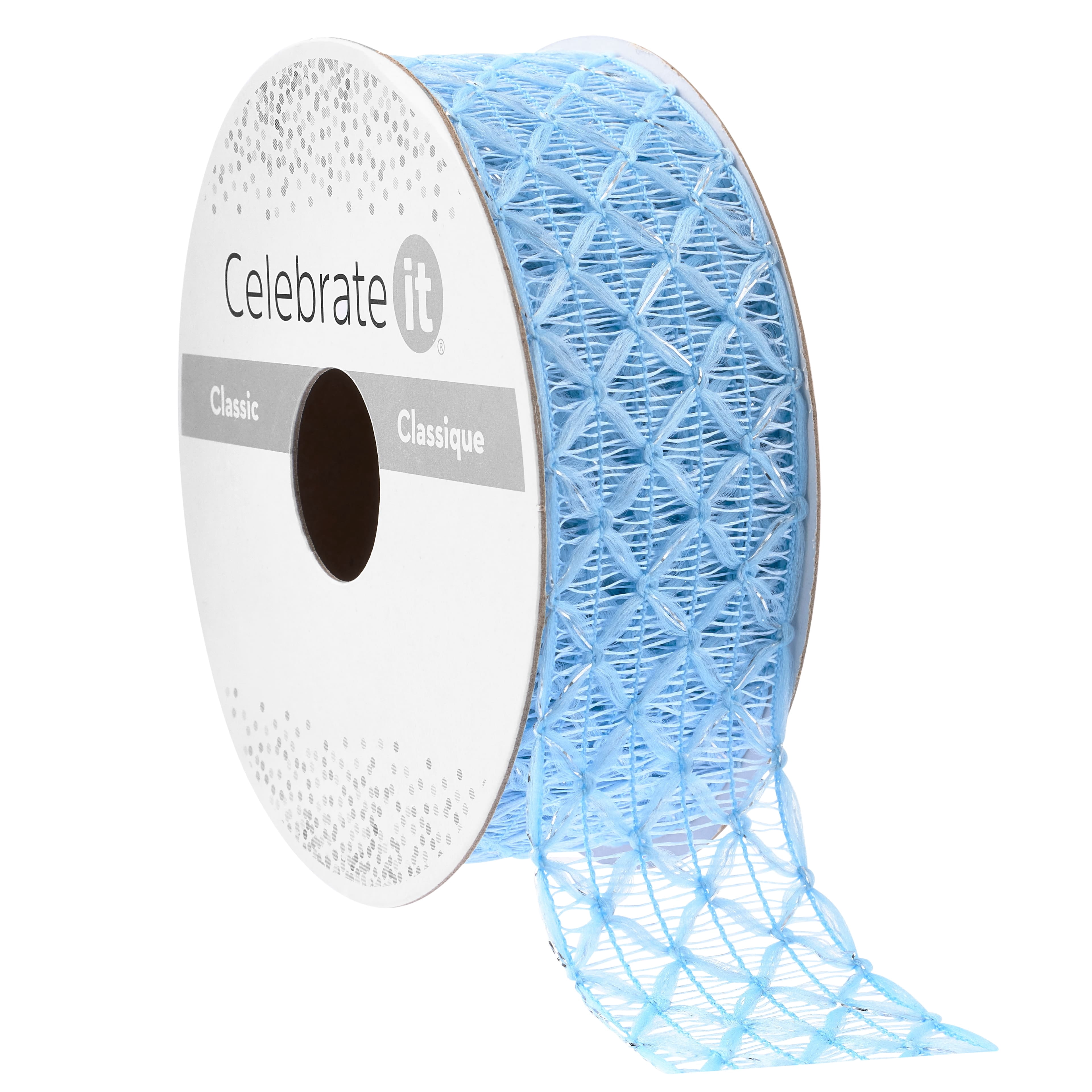 Celebrate It Blue Hook Weave Ribbon, 1" x 3yd. , 12 Pack