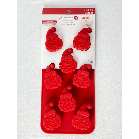 Celebrate It Candy Molds Small Red Oven Safe Wide Variety (Santa)