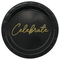 thumbnail image 1 of Celebrate It Celebrate Snack Plates, Gold Foil Script Decorative Paper Tableware, Black/Gold, 7", 12 Pack (96 Total), 1 of 2