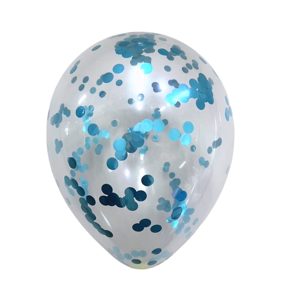 Celebrate It Confetti Latex Balloons – Clear Balloons with Metallic Confetti for Parties & Decor - Light Blue - 12" - 12 Packs (96 Total)