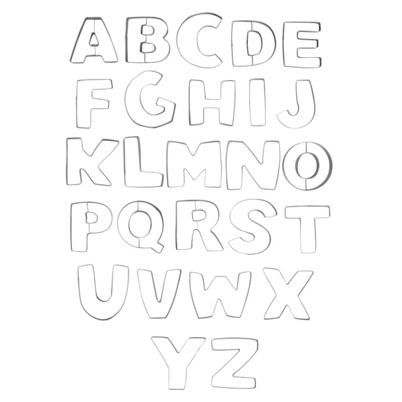 Celebrate It Cookie Cutter Set - Alphabet Letter Stainless Steel - Silver - 3.25" x 1" - 26-Piece
