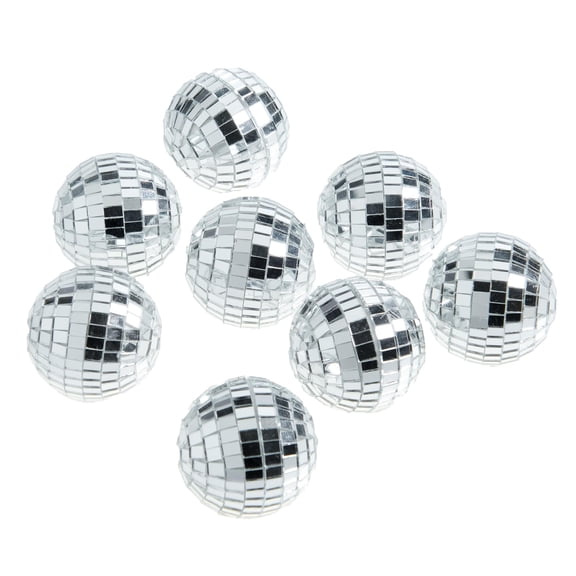Celebrate It Disco Ball Place Card Holders, Decorative Reflective Tabletop Stands, Silver, 1.5", 6 Packs (48 Total Count)