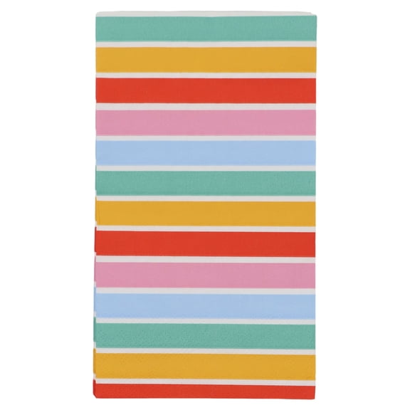Celebrate It Guest Napkins, Decorative Multicolor Stripe Paper Tableware, Multicolor, 4.2" x 7.6", 12 Pack (240 Total)