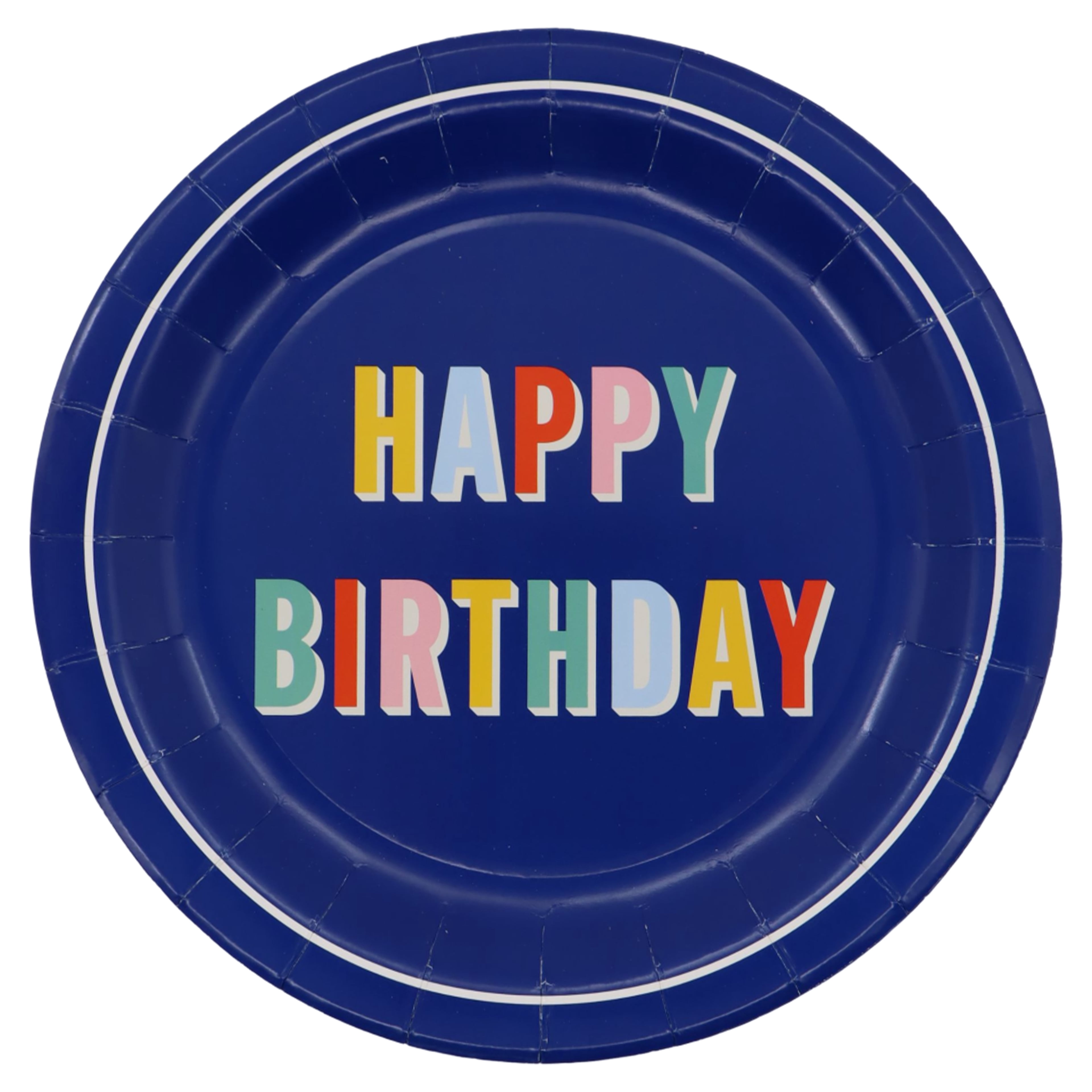 Celebrate It Happy Birthday Paper Plates, Round Decorative Dinnerware, Blue/Multicolor, 9", 12 Pack (120 Total)