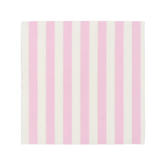 Celebrate It Lunch Napkins  Pink & White Striped Paper Napkins - 6.3" x 6.3" - 12 Packs (240 Total)