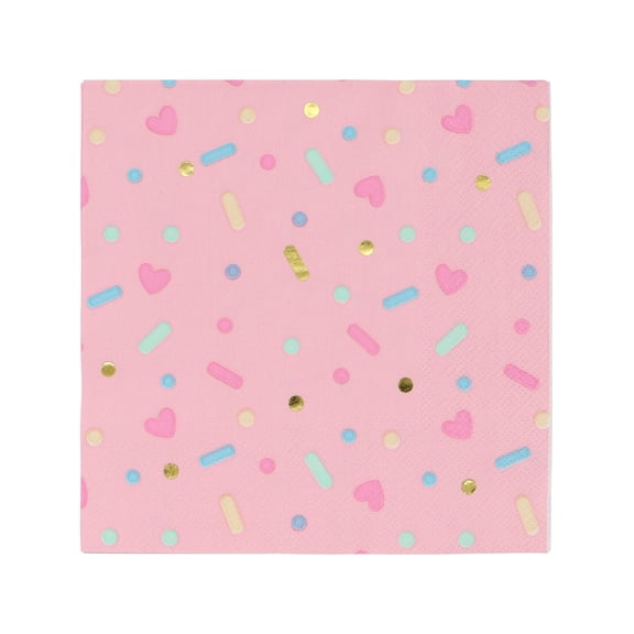 Celebrate It Lunch Napkins â€“ Sprinkle Print Paper Napkins - Pink - 6.3" x 6.3" - 12 Packs (240 Total)