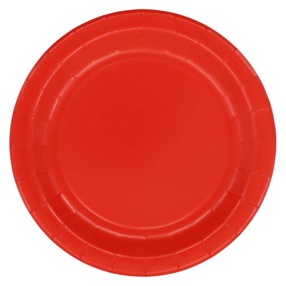 Celebrate It Paper Dinner Plates, Solid Color Round Disposable Tableware, Red, 9", 12 Pack (120 Total)