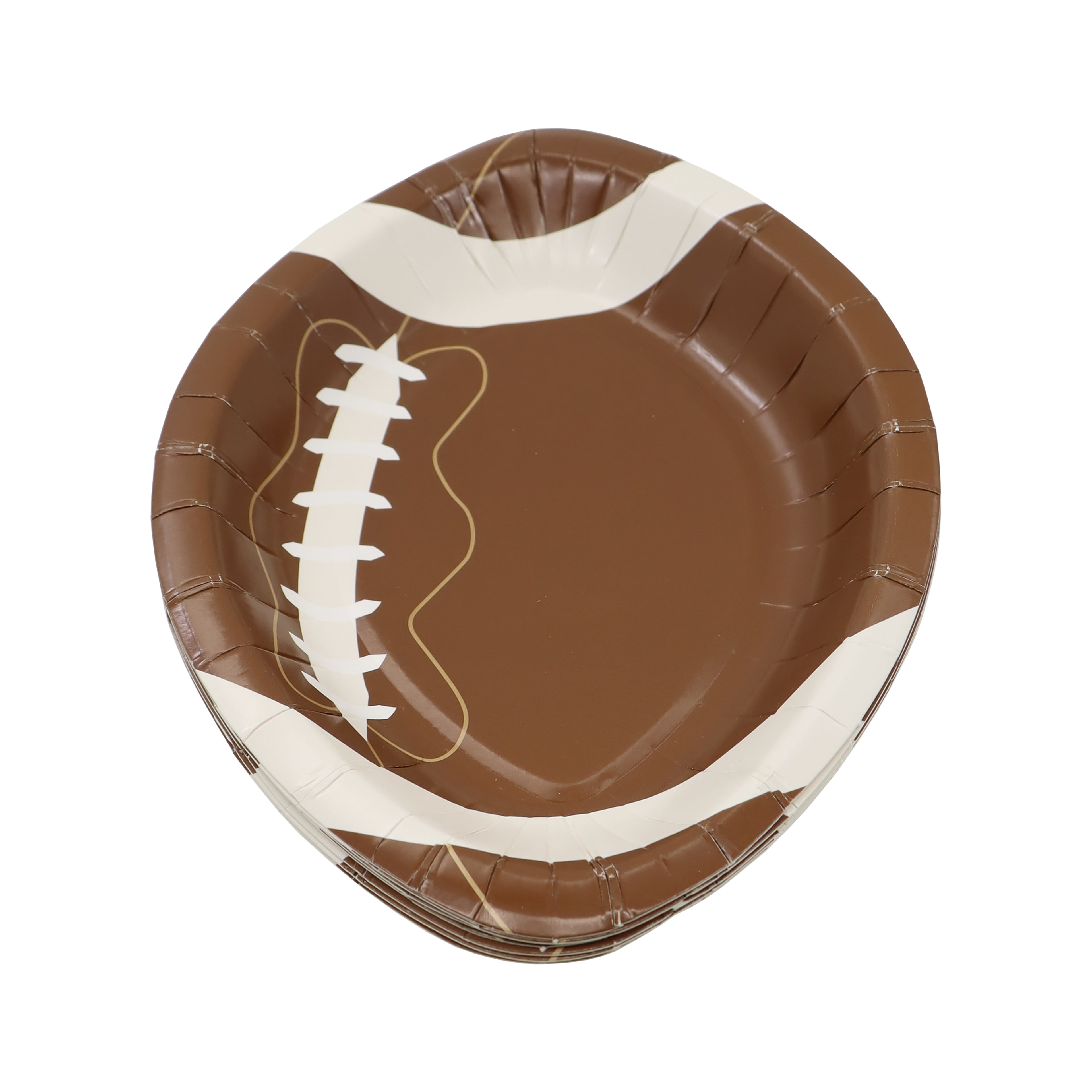 Celebrate It Paper Plates - Football-Shaped Disposable Party Plates, Brown/White, 7", 24 Packs (192 Total)