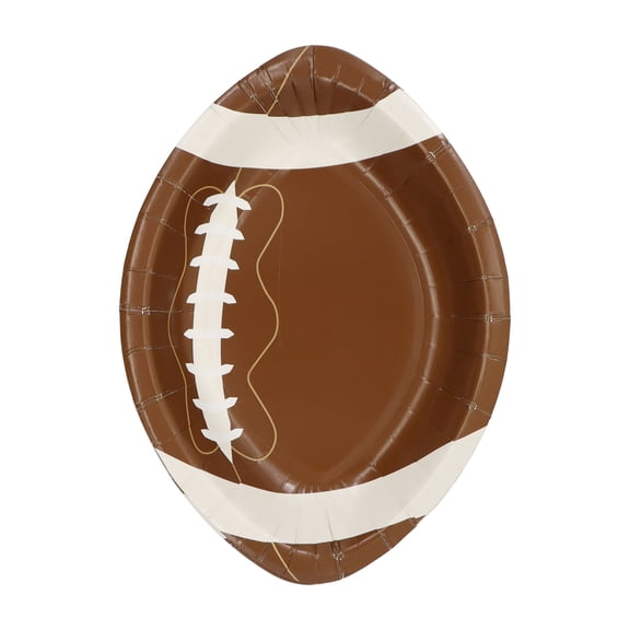 Celebrate It Paper Plates - Football-Shaped Disposable Party Plates, Brown/White, 7", 24 Packs (192 Total)