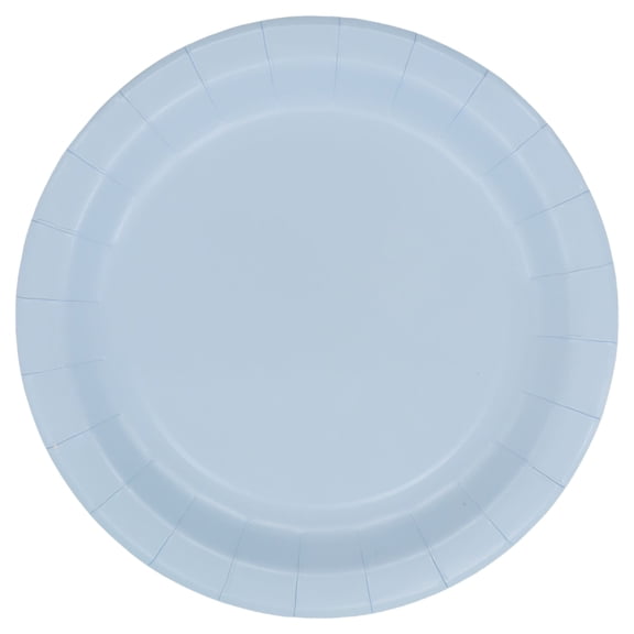 Celebrate It Paper Plates, Solid Color Round Disposable Dinnerware, Blue, 9", 12 Pack (120 Total)
