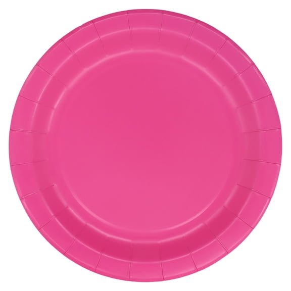 Celebrate It Paper Plates, Solid Color Round Disposable Dinnerware, Dark Pink, 9", 12 Pack (120 Total)