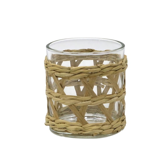 Celebrate It Seagrass & Glass Cups, 4ct.,"Kitchen Supplies for Home and Party Decor