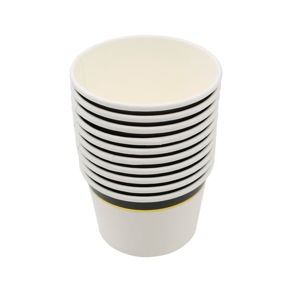 Celebrate It Snack Cups – 8 fl oz Paper Dessert & Snack Cups - Black & Gold - 12 Packs (120 Total Cups)