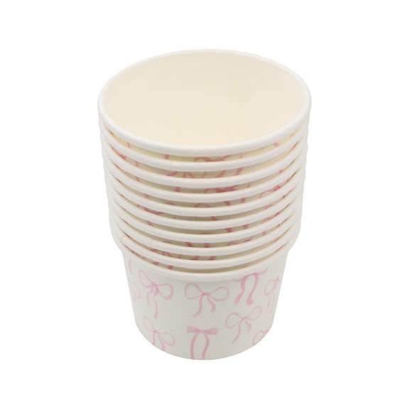 Celebrate It Snack Cups - 8 fl oz Paper Dessert & Snack Cups, Pink Bow, 12 Packs (120 Total Cups)