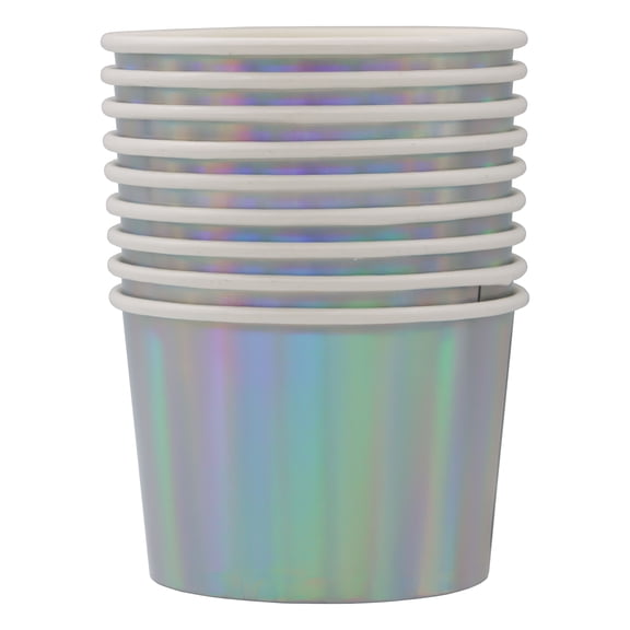 Celebrate It Snack Cups, Shimmering Iridescent Foil Finish, Iridescent, 8oz, 12 Packs (120 Total Count)