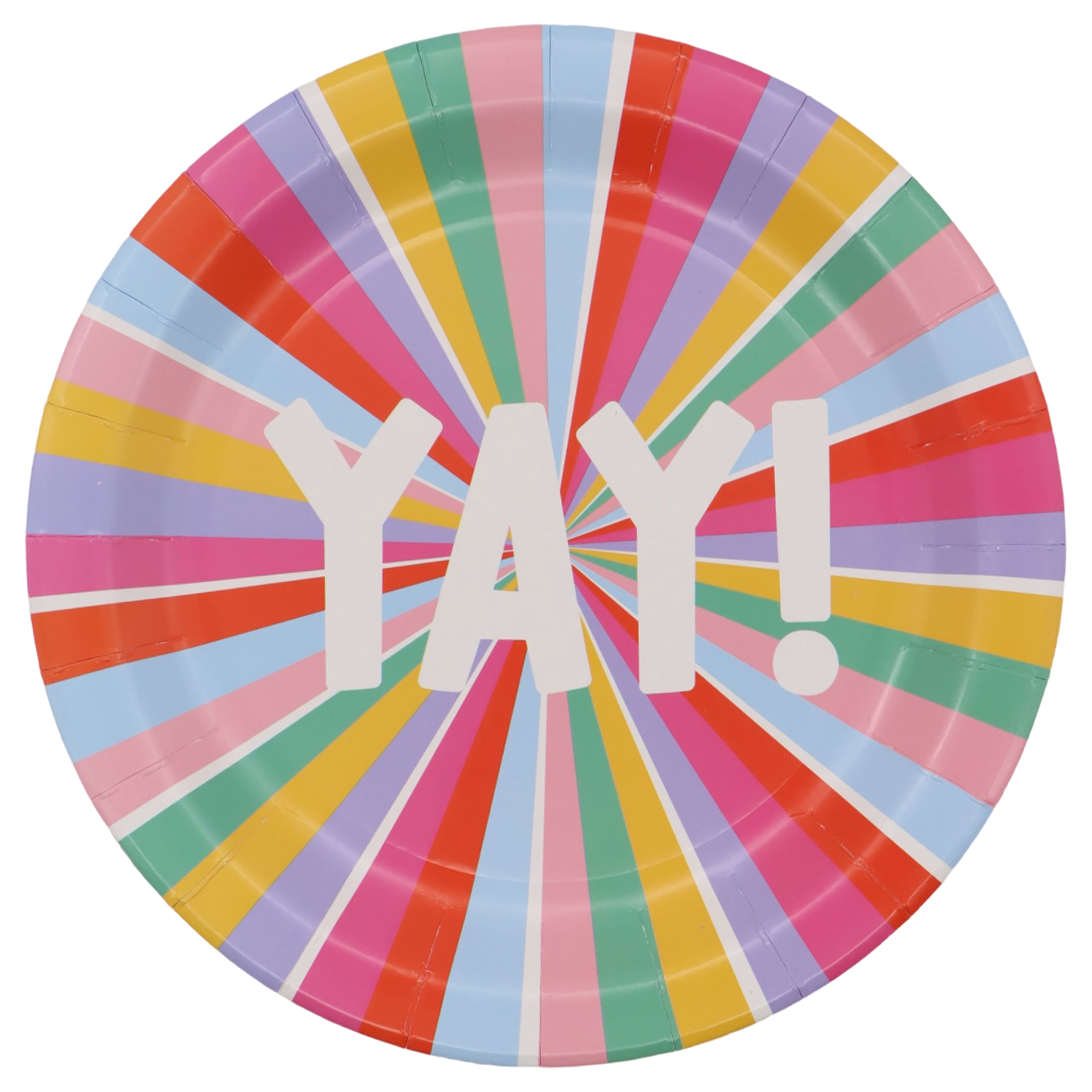 Celebrate It "Yay!" Paper Plates, Festive Multicolor Round Disposable Dinnerware, Multicolor, 9", 12 Pack (120 Total)