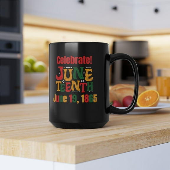 Celebrate Juneteenth in Style Ceramic Black Mug (11oz, 15oz)
