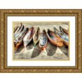 thumbnail image 1 of Celebrate Life Gallery 14x11 Gold Ornate Wood Framed with Double Matting Museum Art Print Titled - Canoes, 1 of 4