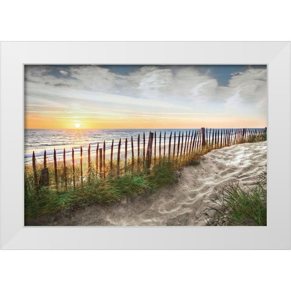 Celebrate Life Gallery 14x11 White Modern Wood Framed Museum Art Print Titled - White Sands At Sunset
