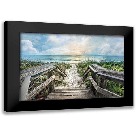 Celebrate Life Gallery 18x13 Black Modern Framed Museum Art Print Titled - Welcome to the Beach