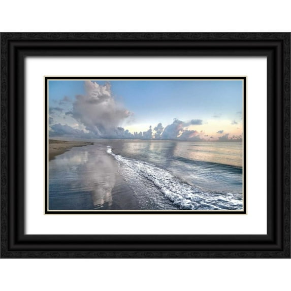 Celebrate Life Gallery, 18x13 Black Ornate Wood Framed with Double Matting Museum Art Print Titled - Quiet Morning