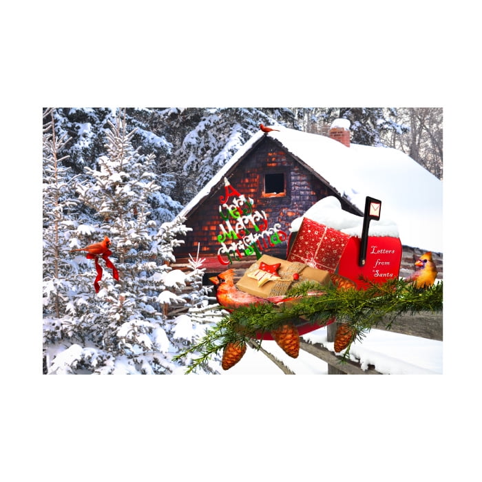 A Very Merry Christmas Cardinals Canvas Art Print