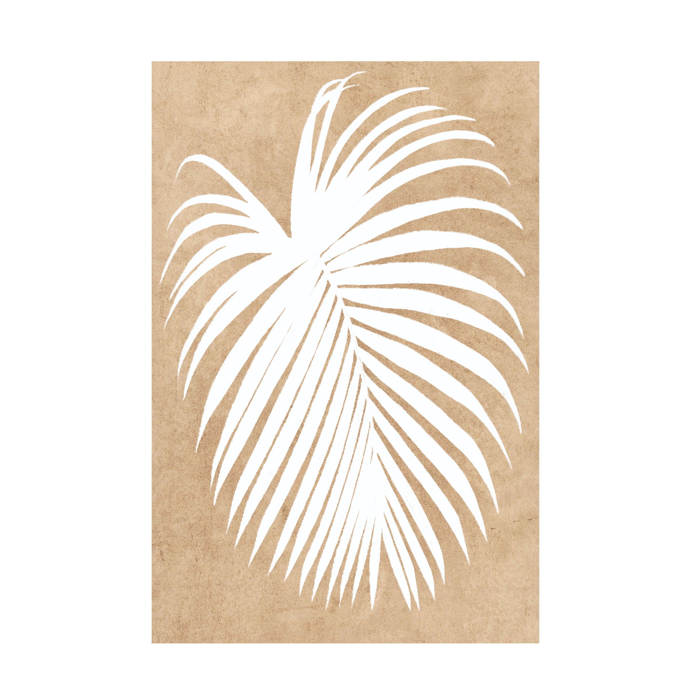 Tan and White Palm Frond Canvas Print, 47" x 30"