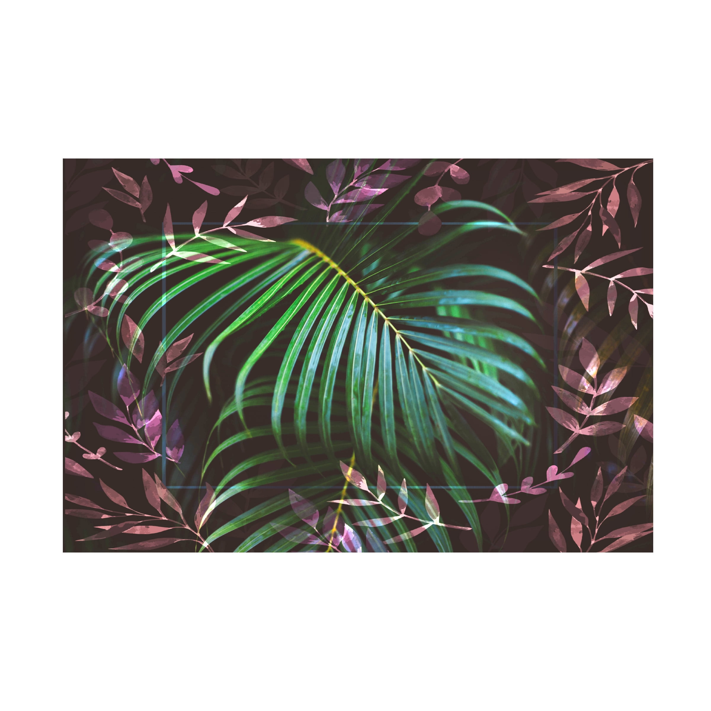 Tropical Green and Pink Canvas Print, 16" x 24"