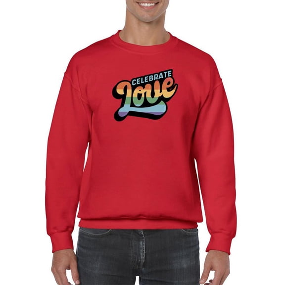 Celebrate Love Colorful Banner Sweatshirt Men -Smartprints Designs, Male Large