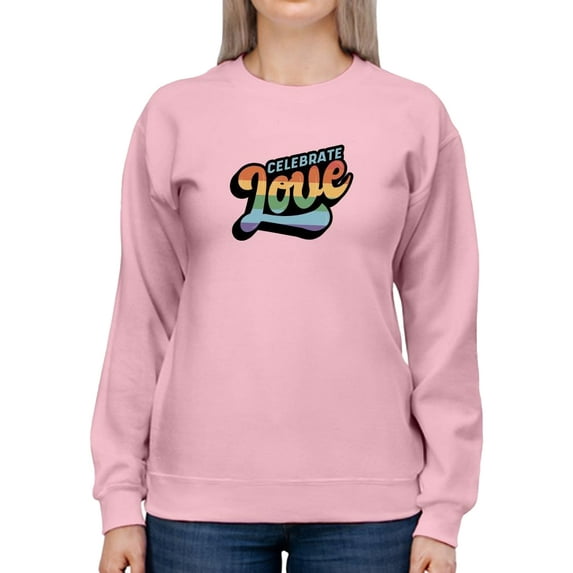 Celebrate Love Colorful Banner Sweatshirt Women -Smartprints Designs, Female x-Large