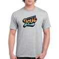 thumbnail image 1 of Celebrate Love Rainbow Text T-Shirt Men -Smartprints Designs, Male 5X-Large, 1 of 4