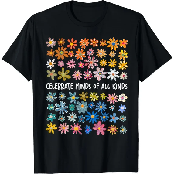 Celebrate Minds Of All Kinds Neurodiversity Unisex T-Shirt up to size 5XL